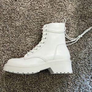 White Combat Boots